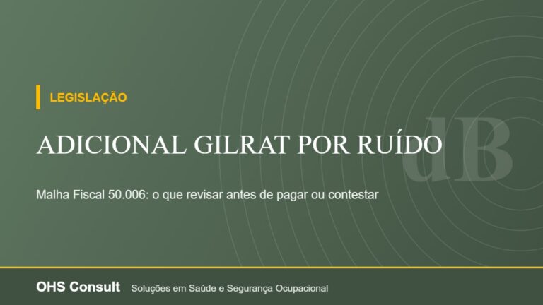 Adicional GILRAT por ruído – Malha Fiscal 50.006: o que revisar antes de pagar ou contestar