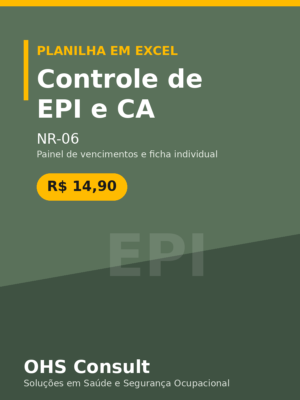 Capa da Planilha de Controle de EPI NR-06 – OHS Consult