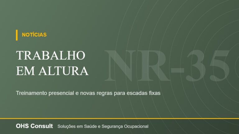 Trabalho em altura – Treinamento presencial e novas regras para escadas fixas