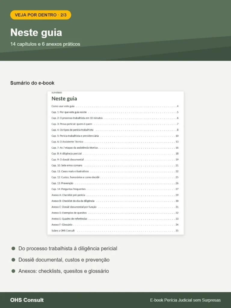Prévia: Neste guia (sumário) – E-book Perícia Judicial sem Surpresas