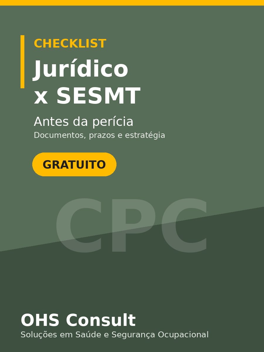 Capa – Checklist do Jurídico: o que pedir ao SESMT antes da perícia