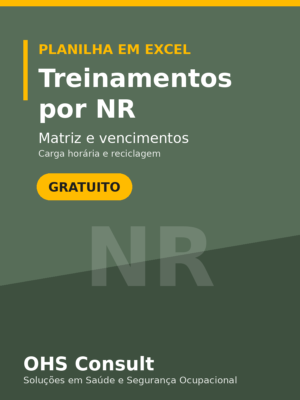 Capa – Planilha de Treinamentos Obrigatórios por NR – Matriz e Controle de Vencimentos