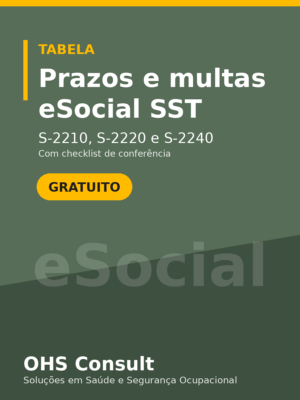 Capa – Tabela de Prazos e Multas dos Eventos de SST no eSocial